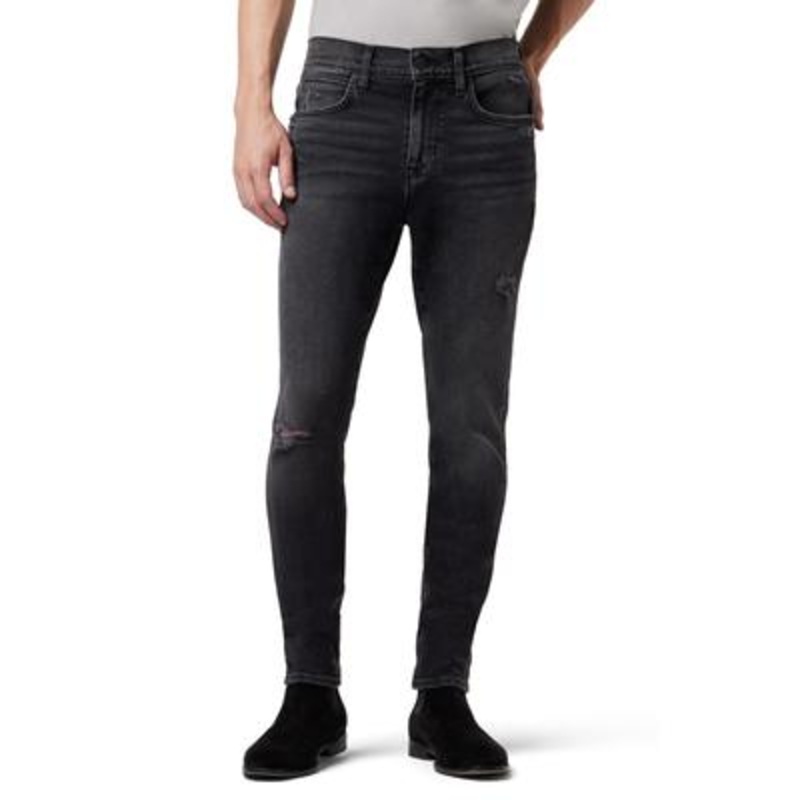 Men's Hudson Ash Ripped Slim Jeans 38 Reg Winslow Black