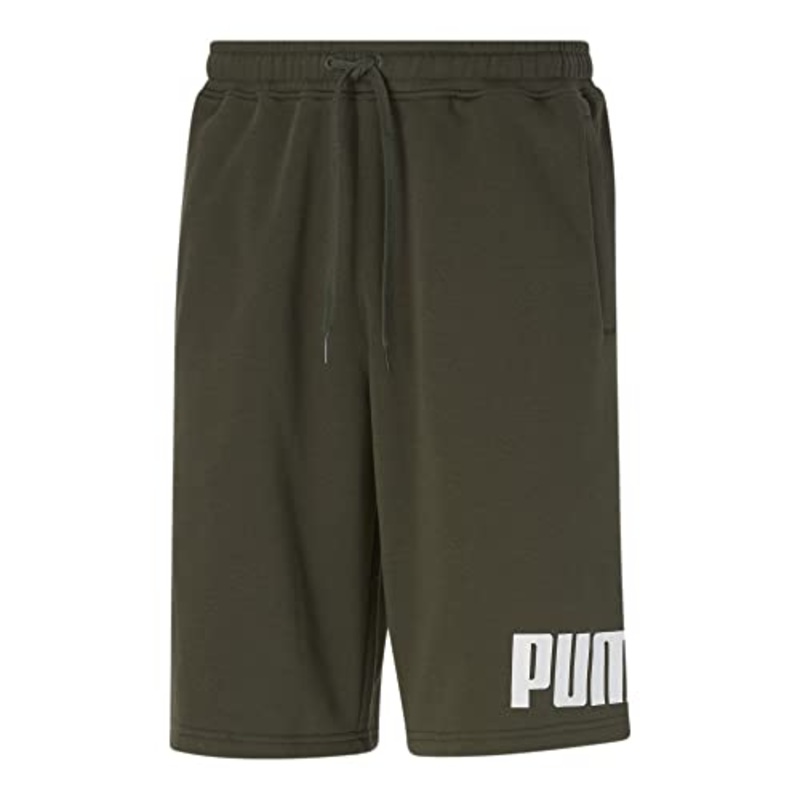 Puma Men's Big Logo Fleece Shorts Green Medium
