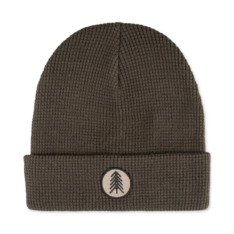 Sun + Stone Men's Olive Waffle Knit Beanie  Green OS