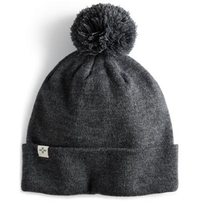 Sun + Stone Men's Solid Pom Beanie Hat Grey Osfa Reg