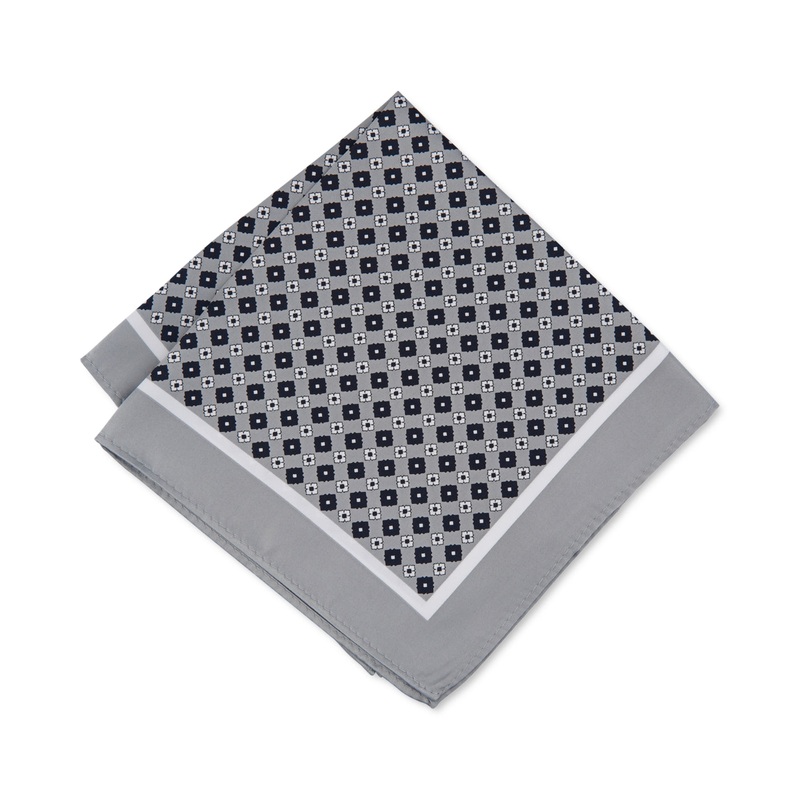 Alfani Men's Morency Neat Pocket Square Gray Osfa Reg
