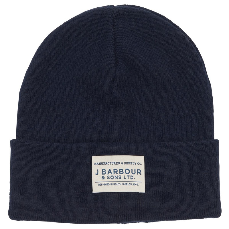 Barbour Men's Nautical Logo Beanie  Navy Osfa Reg