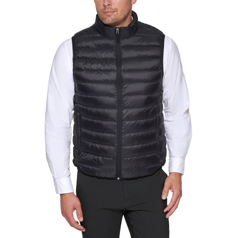 Club Room Men's Quilted Packable Puffer Vest XL Black
