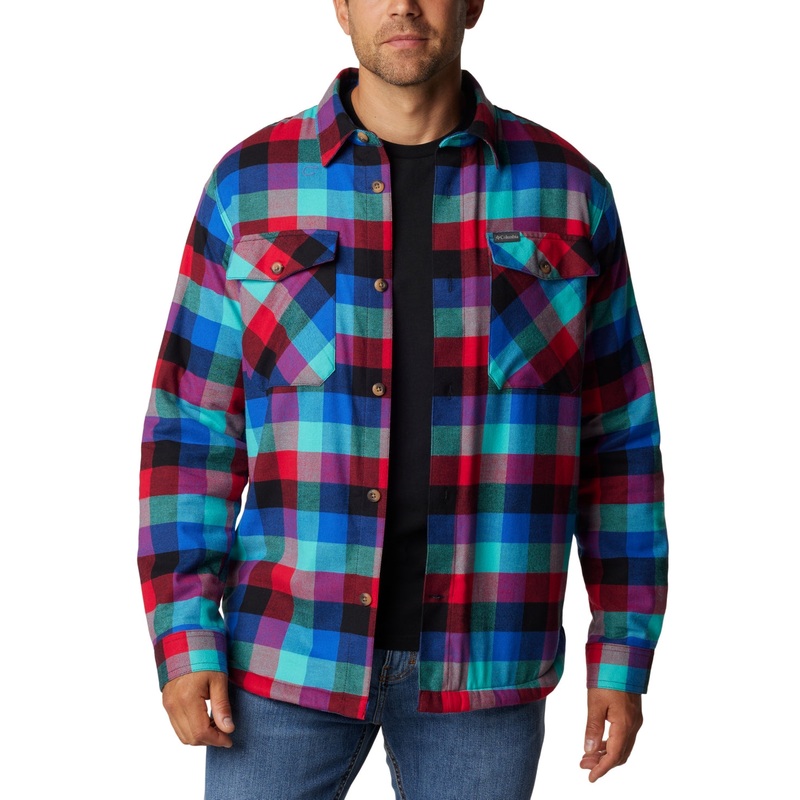 Columbia Men Regular fit Shacket Coat Medium Blue Check