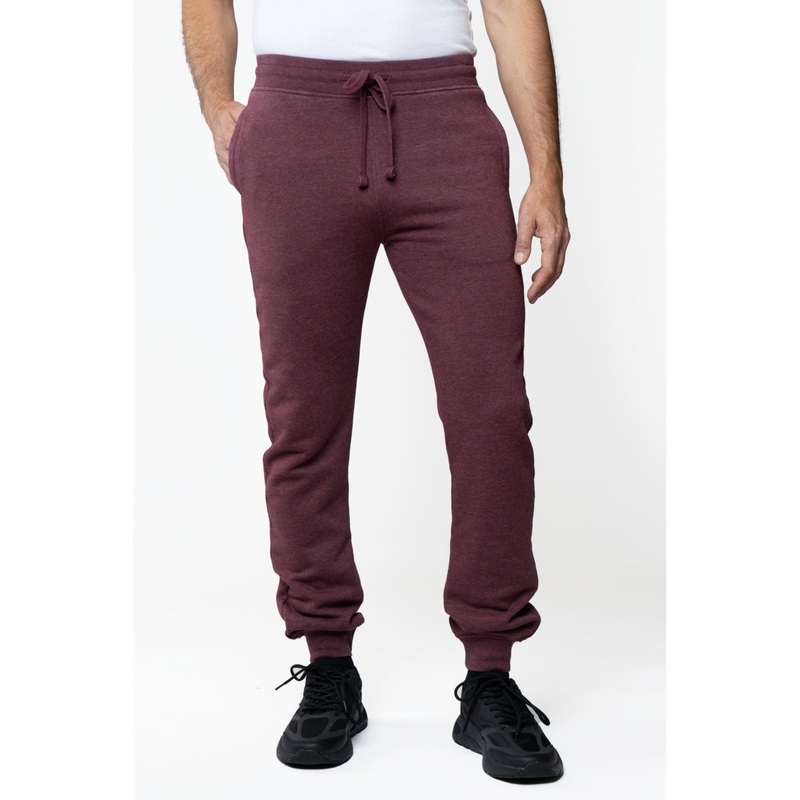 Lazer Men's Burnout Drawstring Jogger Pants  Maroon  Large