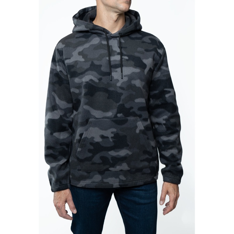 Mens Lazer Gray Polar Fleece Hoodie Pullover  Large