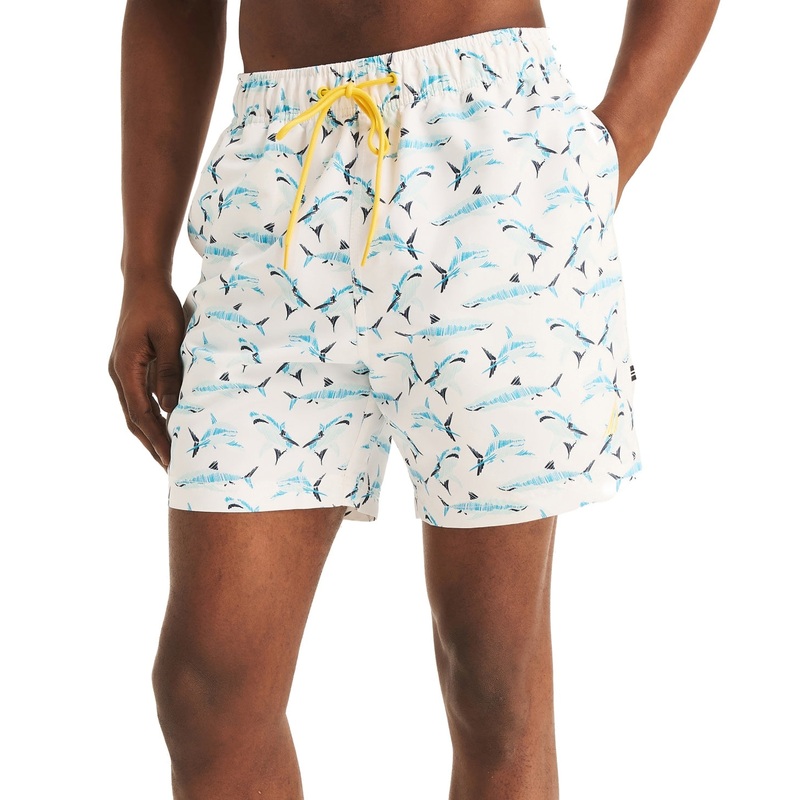 Nautica Mens Regular fit Swim Trunks Swimwear XXL / 6 White