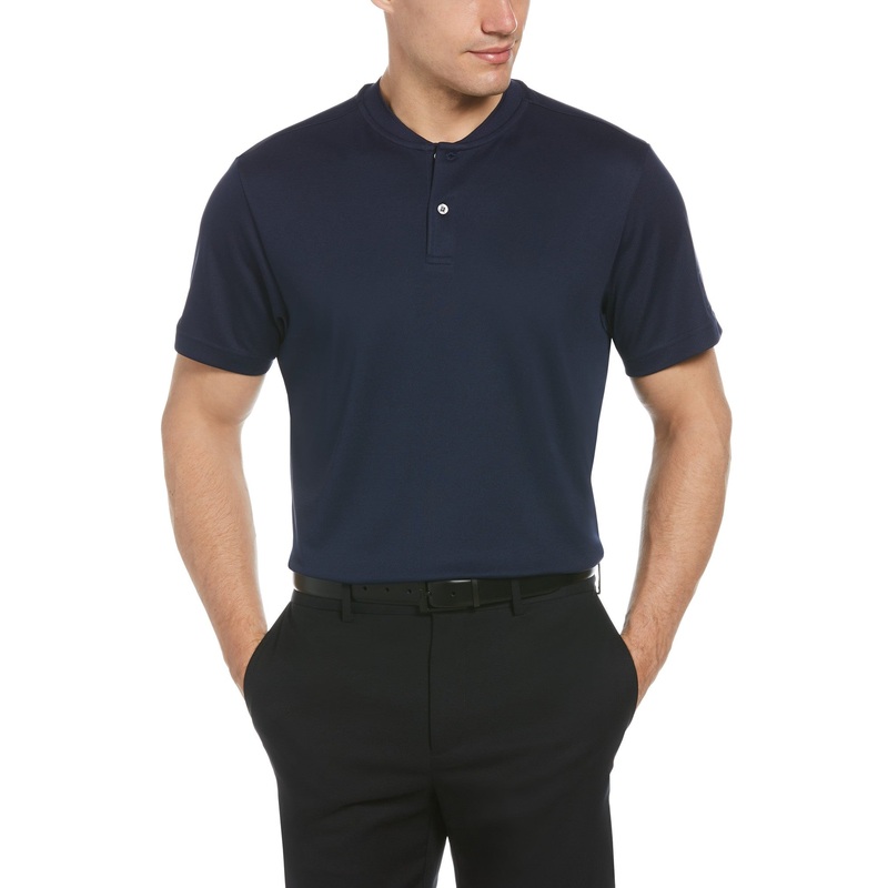 Pga Tour Golf Men Regular fit Short Sleeve Polo Shirt Small Blue Solid
