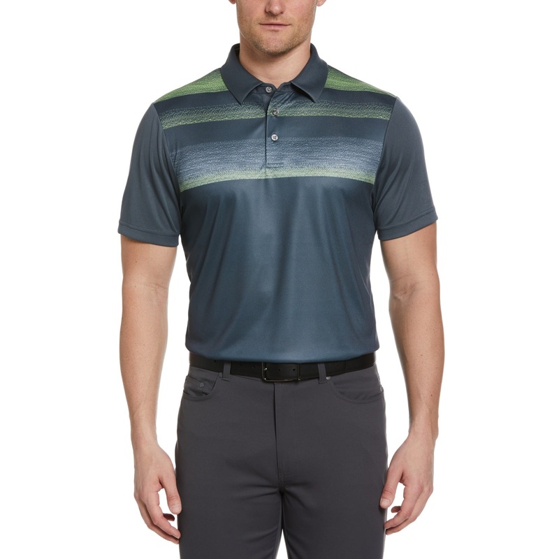 Pga Tour Men Athletic fit Short Sleeve Polo Shirt Large Grey