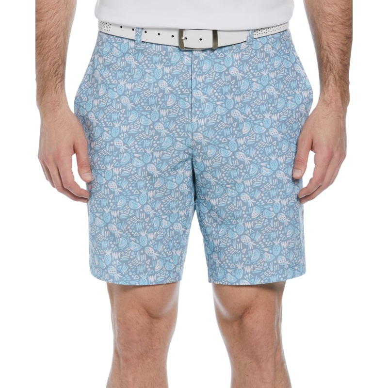 PGA TOUR Mens Regular fit Pineapple Print Golf Shorts 40 / 8 Blue