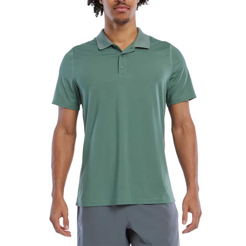 Reebok Men Regular fit Short Sleeve Polo Shirt Small Green Solid