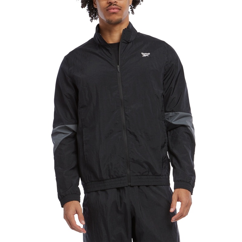 Reebok Men Regular fit Track Jacket Coat Small Black Solid