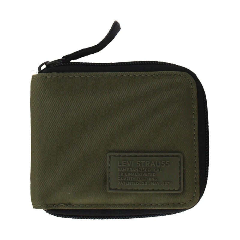Levis Fallon Mens Rfid Zip Around Card Case Wallet Green