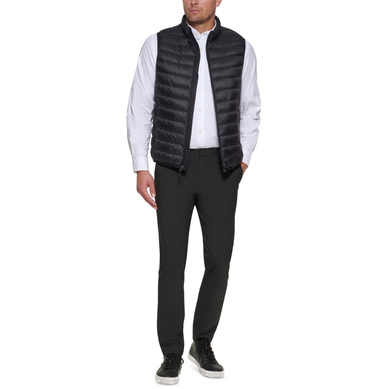 Men's Down Packable Vest Black Medium Club Room