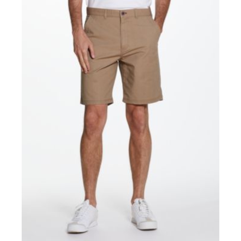 Mens Stretch Flat Front Vintage Beige Shorts 42 Reg