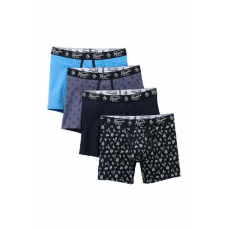 Original Penguin Mens Underwear 4 Pack Boxer Briefs Blue Medium