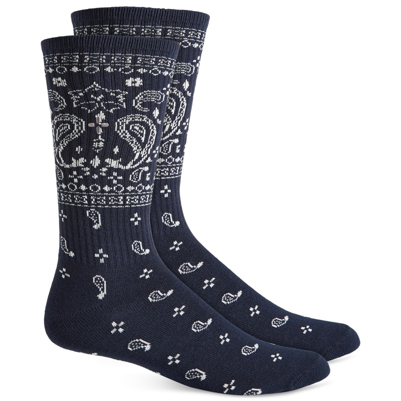 Sun + Stone Men's Bandana Socks Navy Osfa Reg