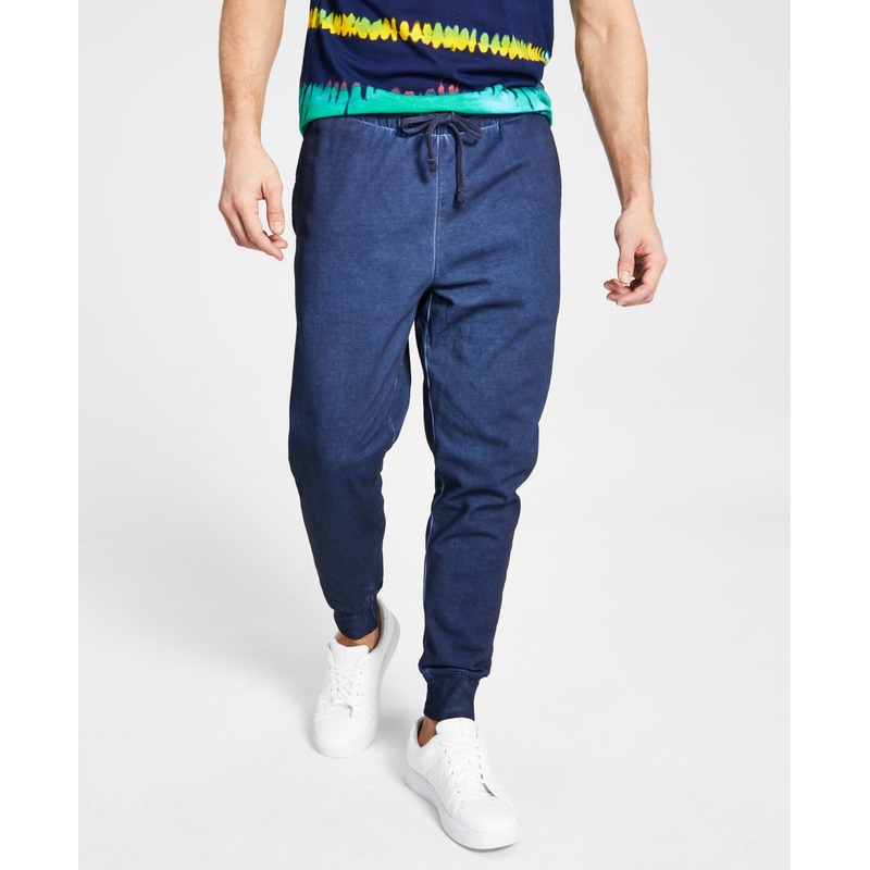 Sun + Stone Men's Garmentwashed Fleece Joggers Wine Large