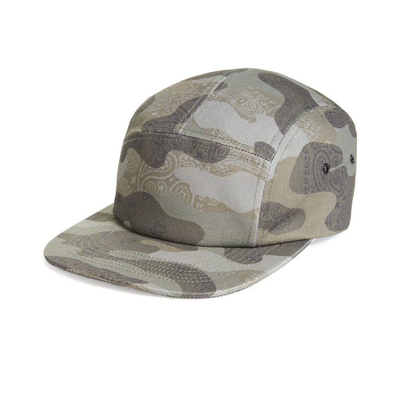Sun + Stone Men's Paisley Camo Panel Hat Dark Green Osfa Reg