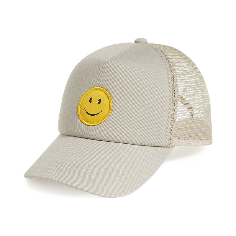 Sun + Stone Men's Smiley Baseball Hat  Dark Gray Osfa