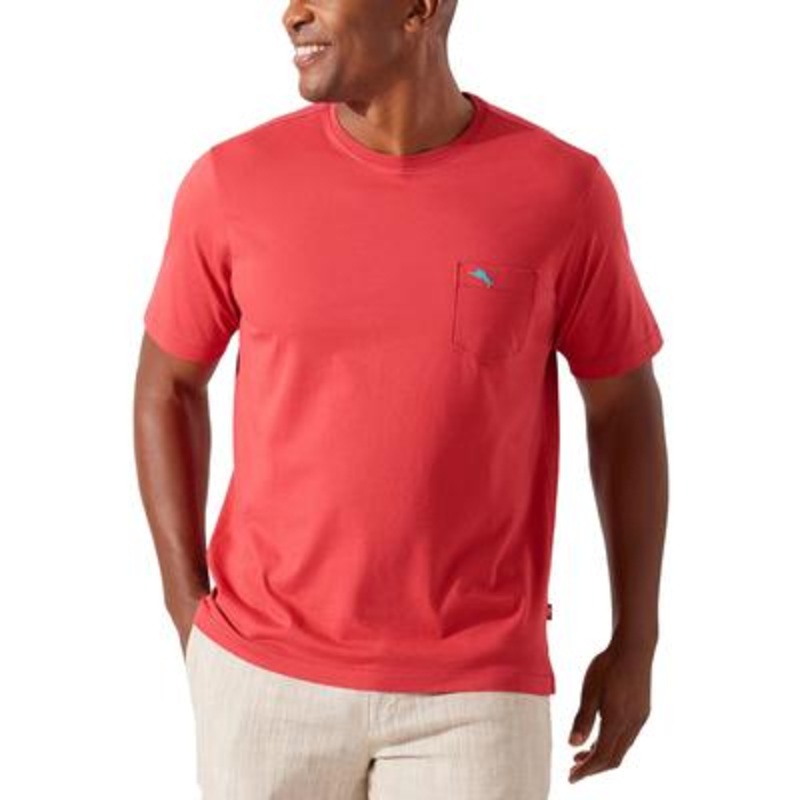 Tommy Bahama Men's Bali Sky Crewneck Pocket T shirt  Medium Red Small