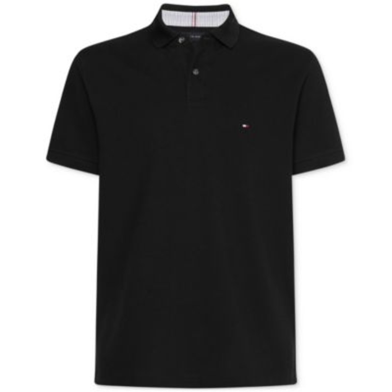 Tommy Hilfiger Men's Black Xl Regular Fit 1985 Stretch Polo Shirt