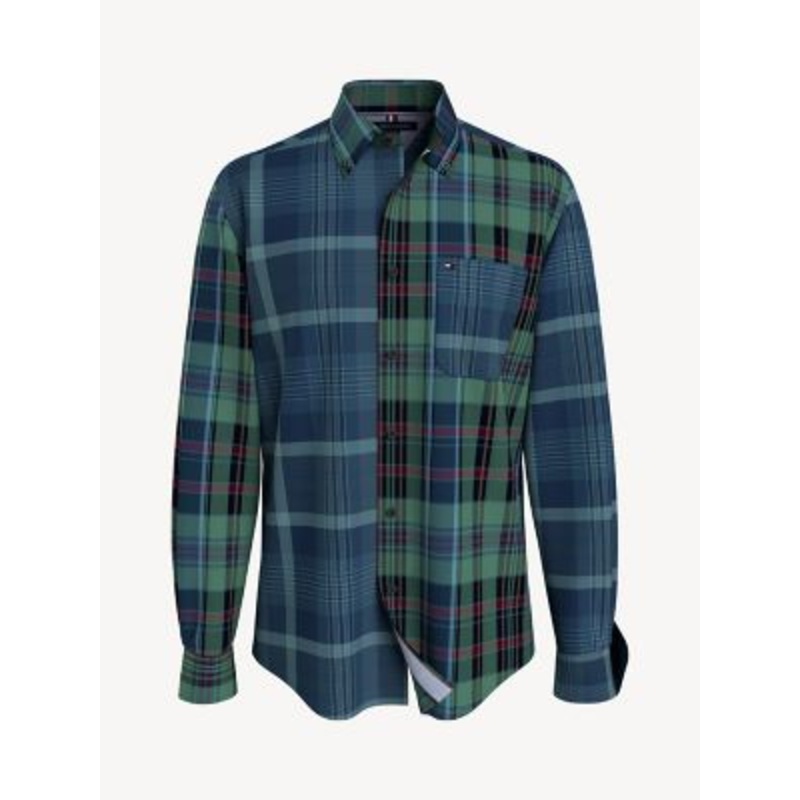 Tommy Hilfiger Men's Mavis Plaid Polo  Alfalfa Blue  Navy Xxl