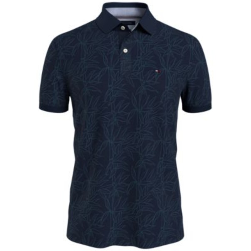 Tommy Hilfiger Men's Tonal Bamboo Polo Navy Small