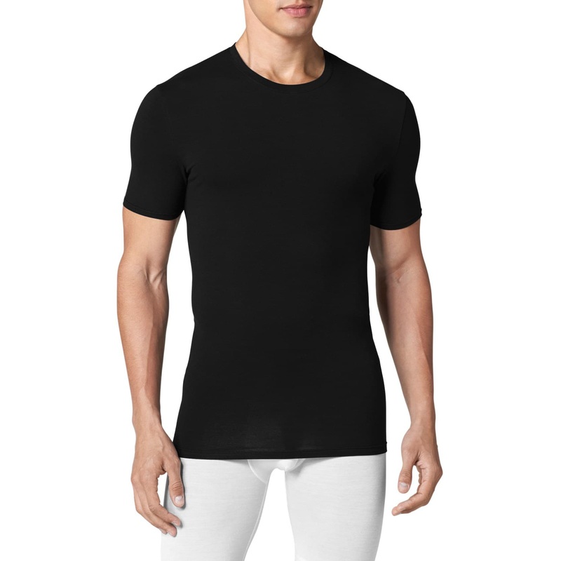 Tommy John Men's Second Skin Staytucked Crew Neck Tshirt Black Large
