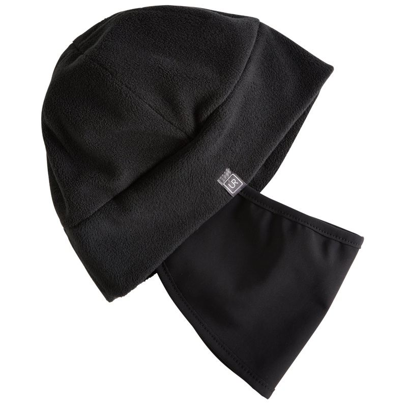 Ur Gloves Men's Fleece Hat With Powerstretch Face Covering  Black Osfa
