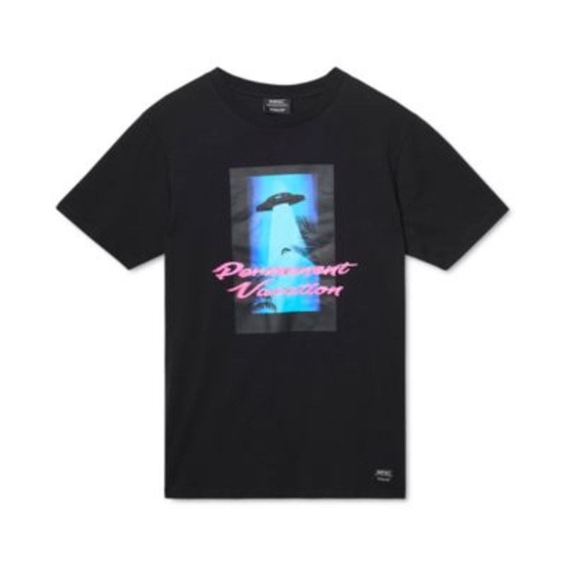Wesc Men's Ufo graphic Short Sleeve Crewneck T shirt  Small Black