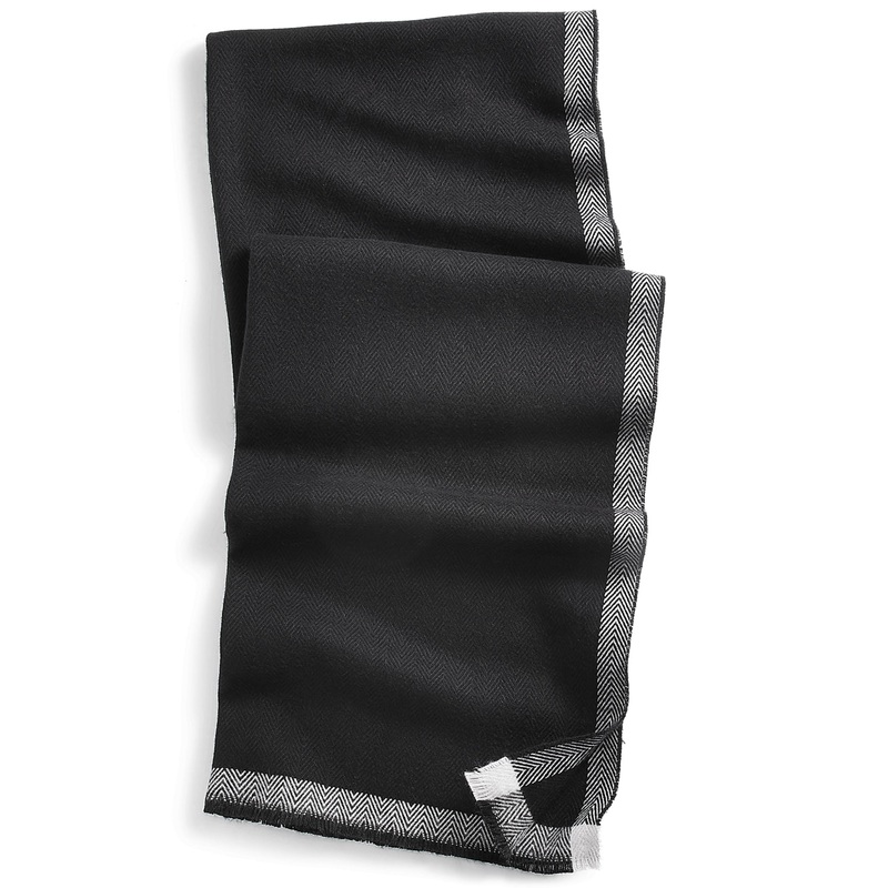 Alfani Men's Solid Tipped Scarf  Black Osfa
