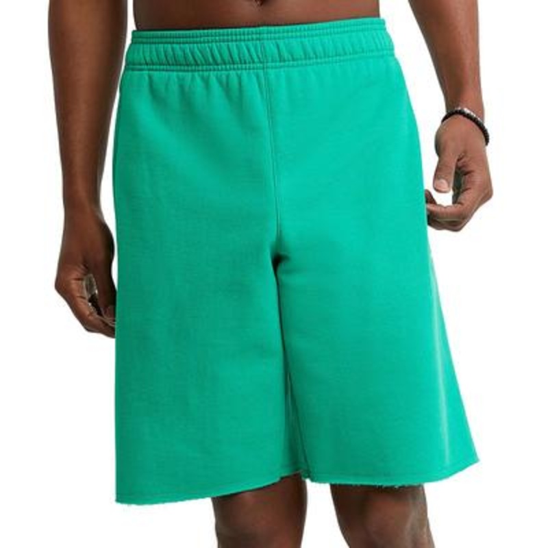 Champion Mens 10" Powerblend Fleece Shorts Medium Green
