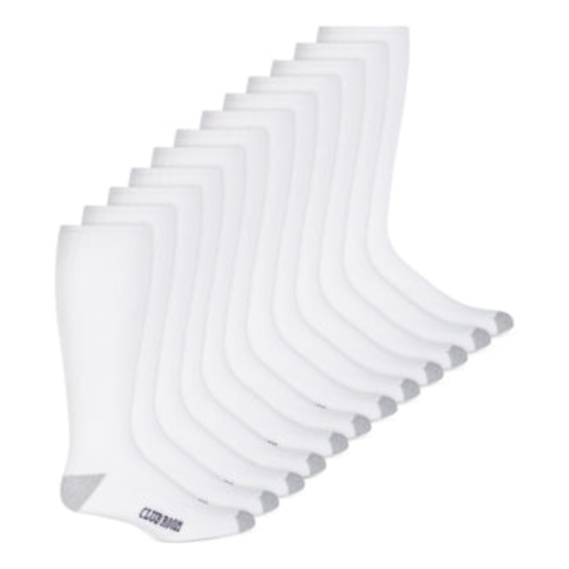 Club Room Men's Over The Calf Socks 12 Pack White Osfa