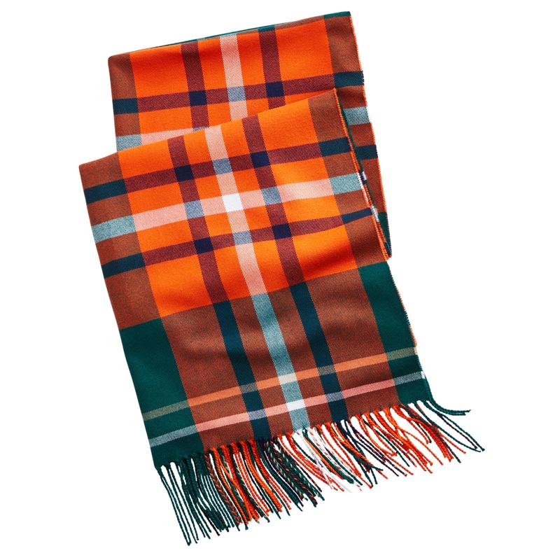 Club Room Men's Plaid Scarf Fringe Ends Green Osfa