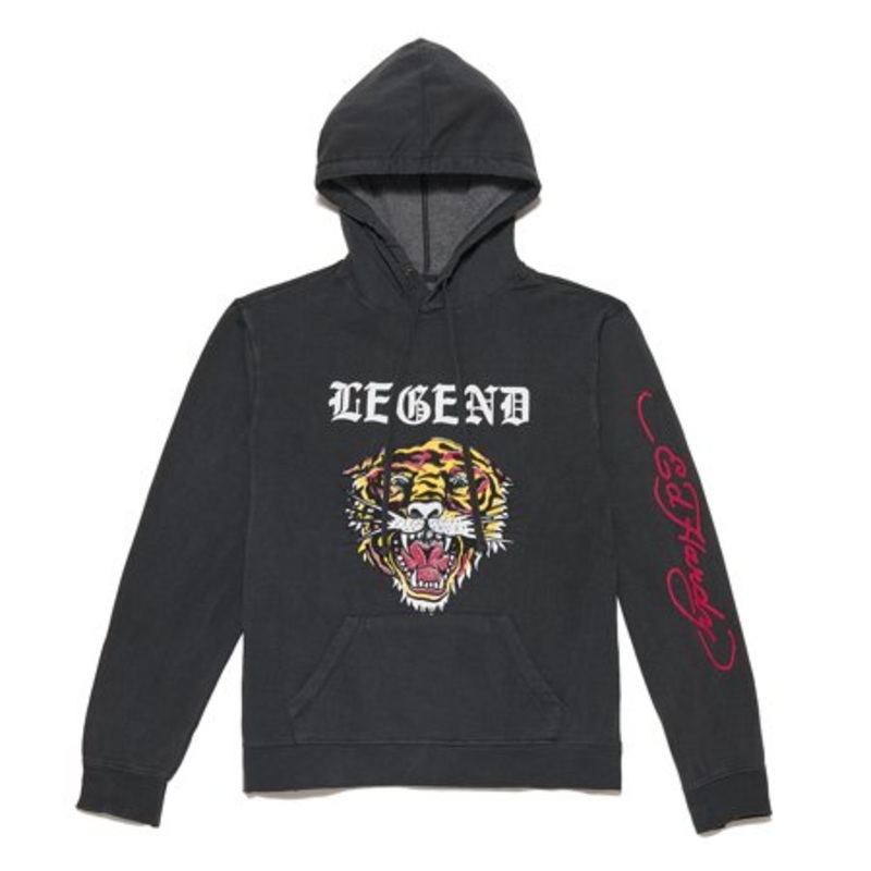 Ed Hardy Legend Tiger Men's Graphic Hoodie Black Large