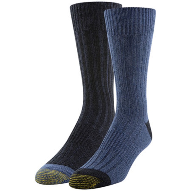 Gold Toe Men's 2 Pair Crew Socks 10 - 13 blue