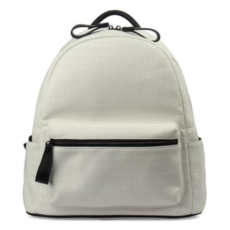 International Concepts Men's Embossed Faux Leather Backpack White OSFA REG