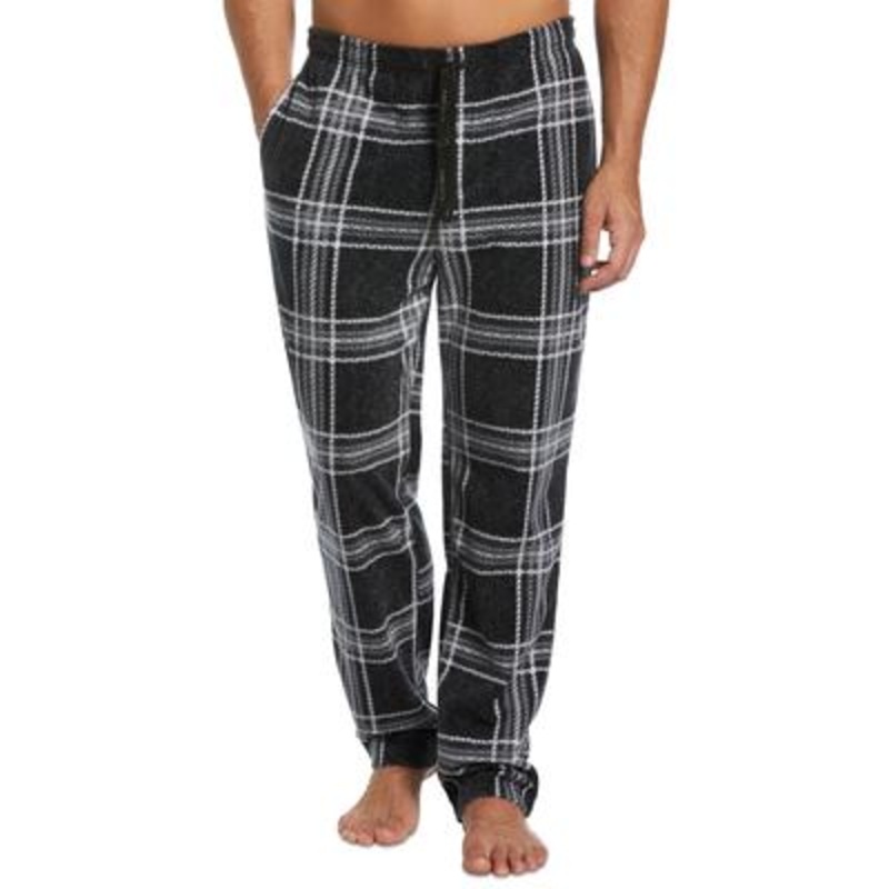Perry Ellis Portfolio Mens Textured Fleece Pajama Pants  Dark Grey XL