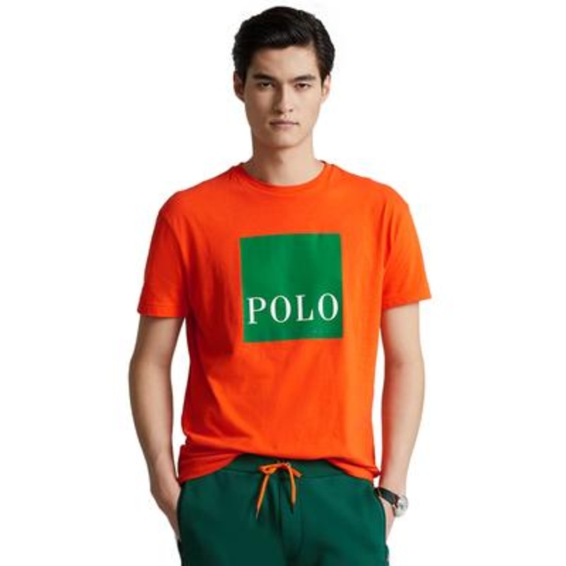 Polo Ralph Lauren Men's Classic fit Logo Jersey Tshirt  Sailing Orange Xxl