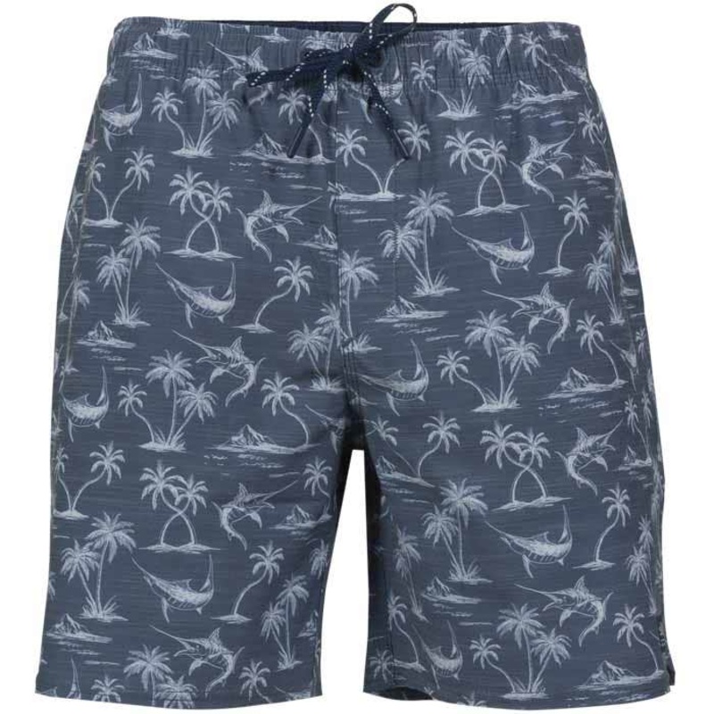 Salt Life Men's Marlin Terrain Volley Shorts Blue Small