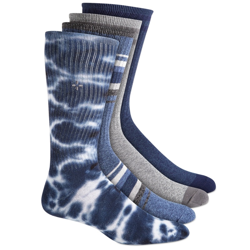 Sun + Stone Men's 4 Pairs Assorted Socks Navy White Grey Osfa Reg