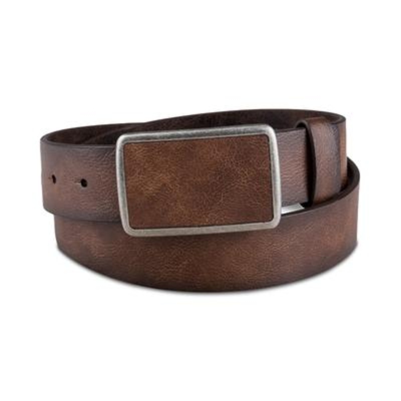 Sun + Stone Men's Brown Buckle Belt  Small