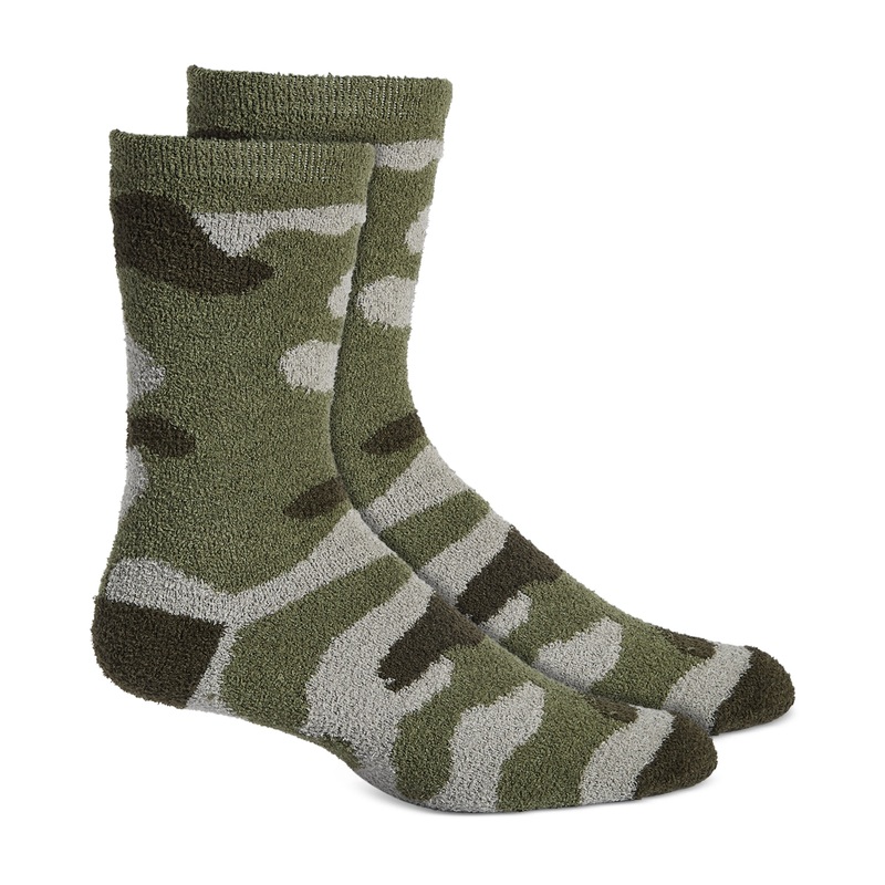 Sun + Stone Men's Camo Cozy Socks Green Osfa Reg