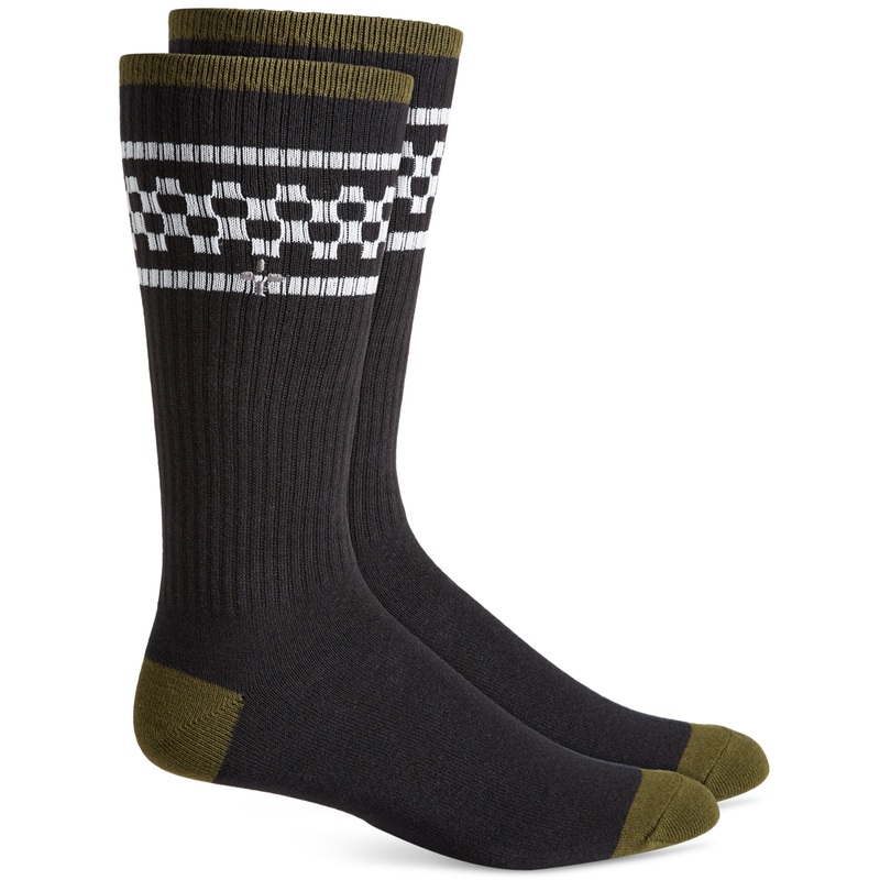 Sun + Stone Men's Checker Socks Black & White One Size Reg