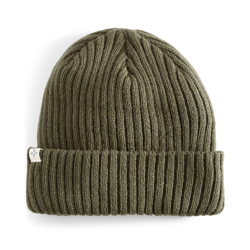 Sun + Stone Men's Green Cuffed Beanie Osfa Reg