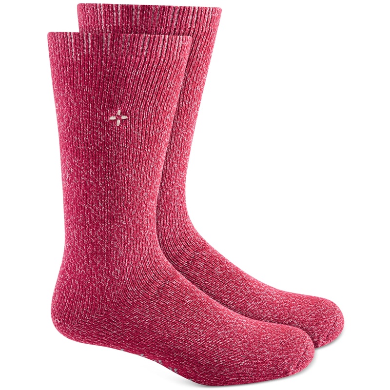 Sun + Stone Men's Red Logo Fleece-lined Socks Osfa Reg