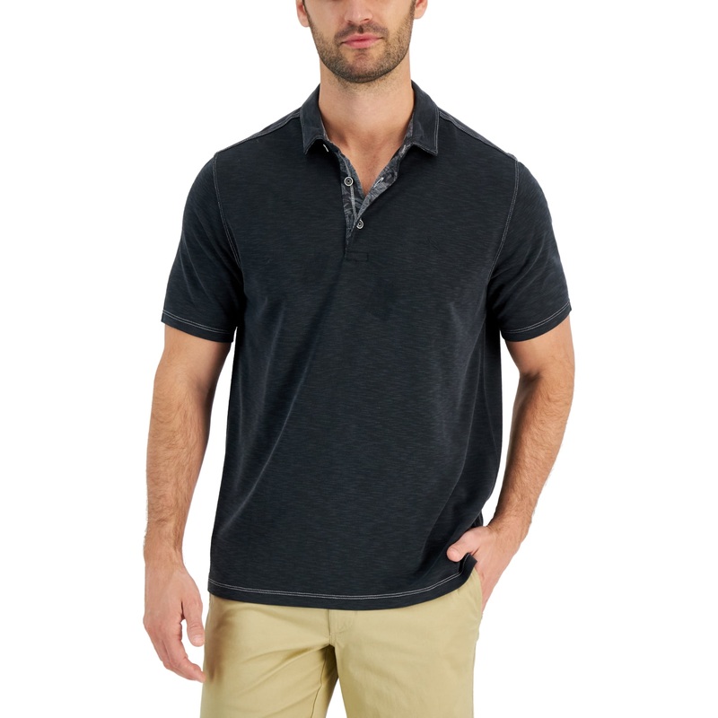 Tommy Bahama Men's Palmetto Paradise Polo Shirt  Black Size Small