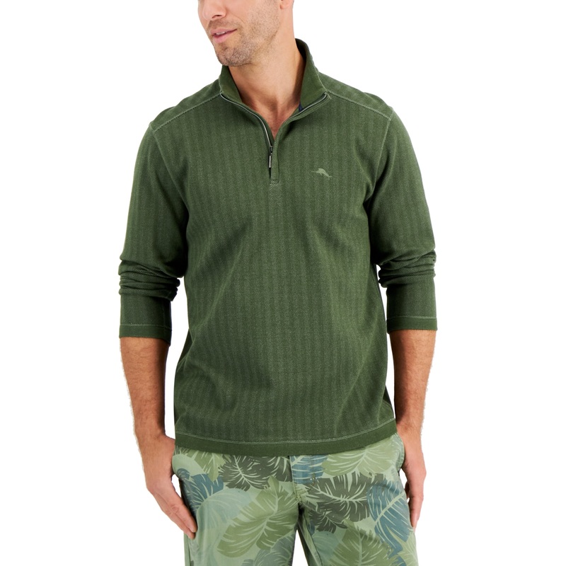 Tommy Bahama Men's Playa Point Halfzip Sweater  Palm Verde Green Large