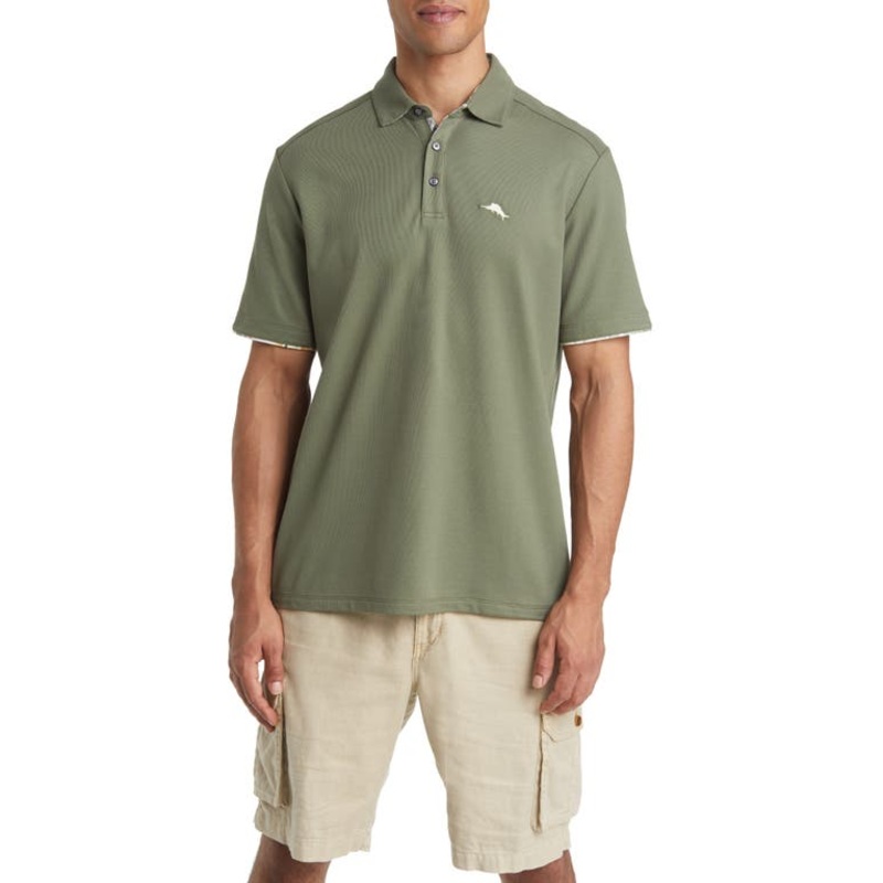 Tommy Bahama Men's Solana Sands Islandzone Polo Shirt Dark Fern Medium